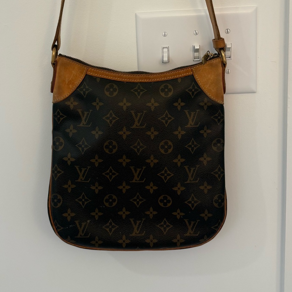 Louis Vuitton Odeon Brown and Tan Monogram Crossbody bag AND Matching Wallet